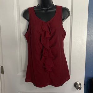 EUC The Limited Maroon Blouse w/ Side Zip Closure
